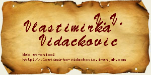 Vlastimirka Vidačković vizit kartica